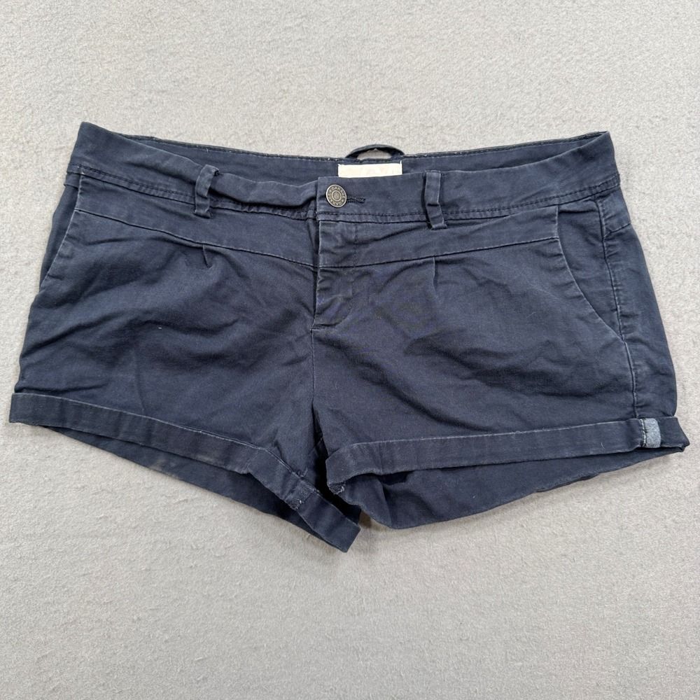 Garage Booty Shorts Women's 7 Navy Blue Cuffed Low Rise Casual Summer Beach Y2K